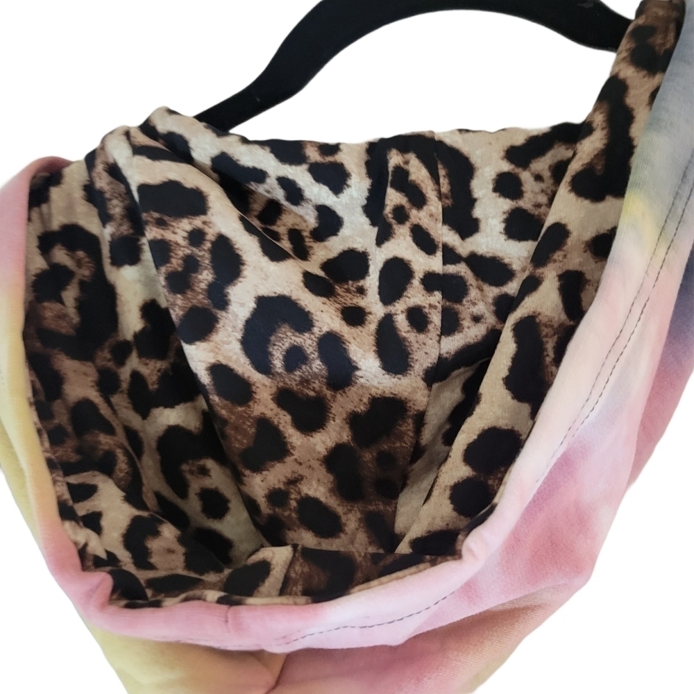 Tie Dye Hoodie w/ Leopard Print Hood - Picture 12 of 15